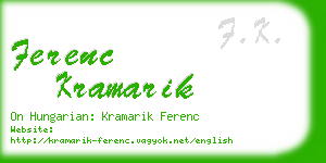 ferenc kramarik business card